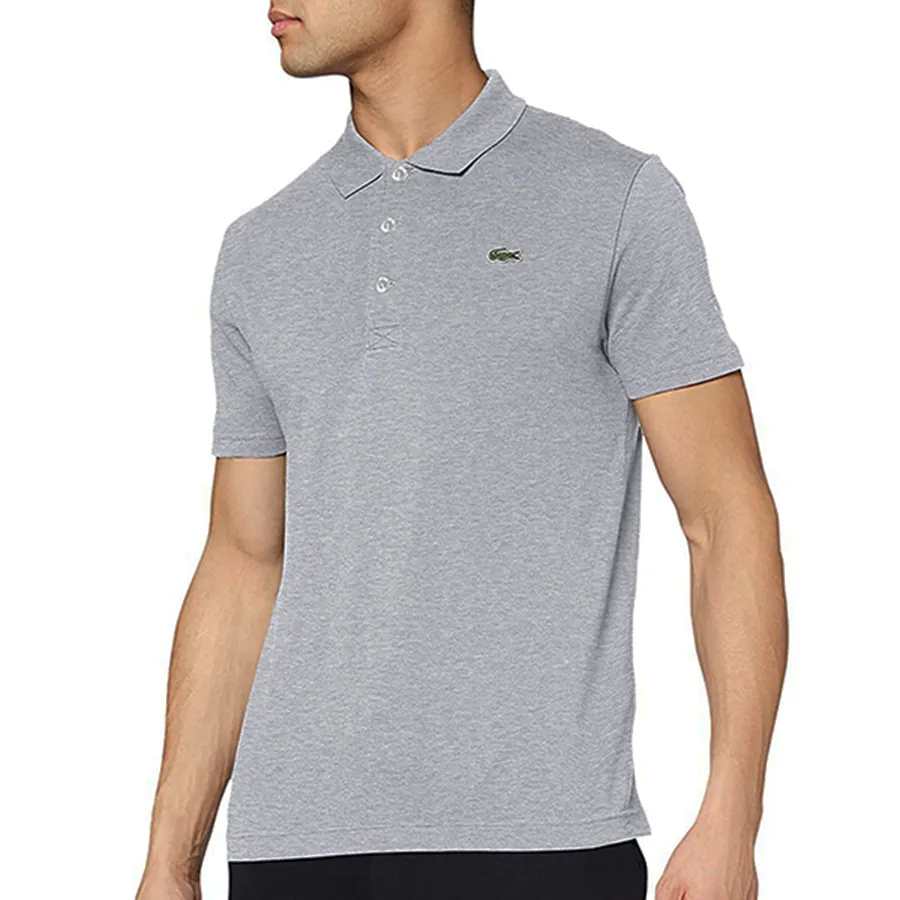 Thời trang Xám - Áo Polo Nam Lacoste YH4801 CCA Slim Fit Màu Xám Size 4 - Vua Hàng Hiệu