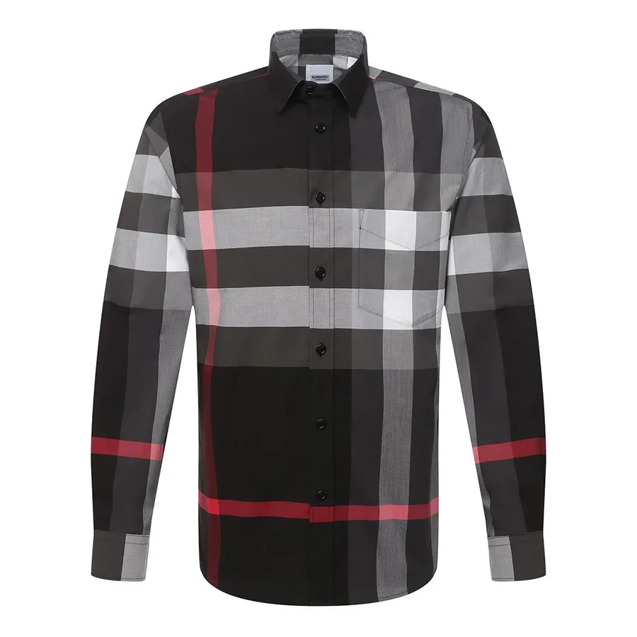 Thời trang Burberry Cotton, Elastane - Áo Sơ Mi Nam Burberry Ong-Sleeved Shirt With Check Print 8023772 Phối Màu Size XS - Vua Hàng Hiệu
