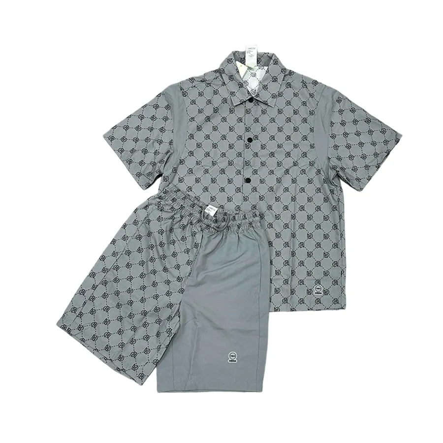 Thời trang Xám - Bộ Quần Áo Cộc Tay Nam Adidas Neo Pattern Full Print Athleisure Casual Sports Short Sleeve Shirt Gray IB5858 Màu Xám Size XS - Vua Hàng Hiệu