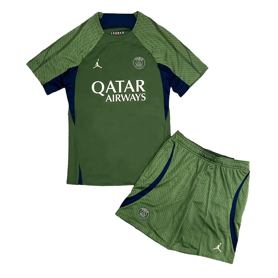 Thời trang Polyester - Bộ Quần Áo Cộc Tay Nam Nike Paris Saint-Germain PSG Rough Green Jordan Màu Xanh Size S - Vua Hàng Hiệu