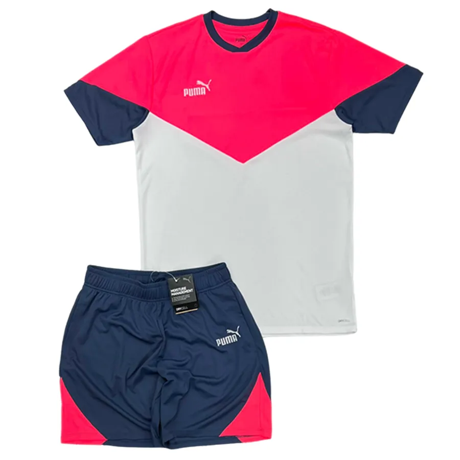 Thời trang Adidas - Bộ Quần Áo Cộc Tay Nam Puma Individual Retro TR Short Phối Màu Size S - Vua Hàng Hiệu