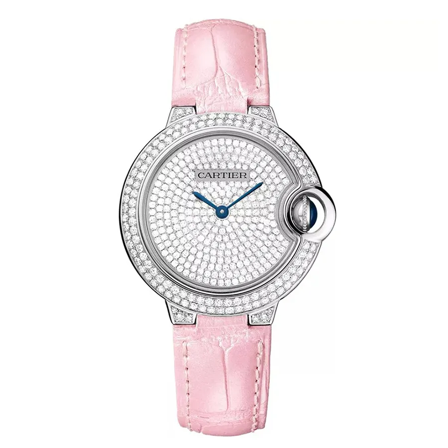 Đồng hồ Cartier Mã giảm giá - Đồng Hồ Nữ Cartier Ballon Bleu WE902047 Diamonds 33 Màu Hồng Trắng - Vua Hàng Hiệu
