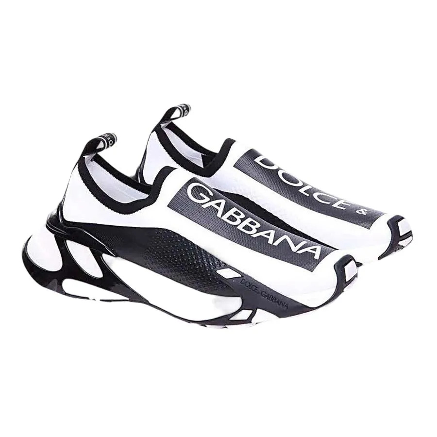 Giày Dolce & Gabbana - Giày Sneaker Nam Dolce & Gabbana D&G Sorrento White With Black Logo Printed CS2172 AH414 8T908 Màu Đen Trắng - Vua Hàng Hiệu