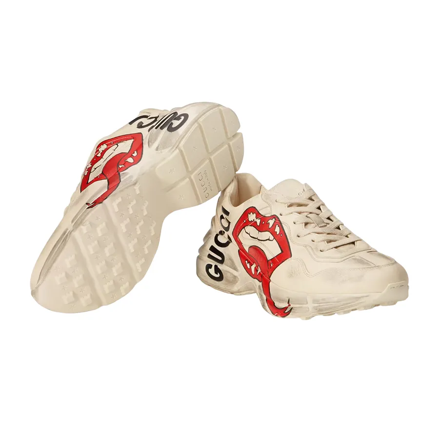 Giày Gucci - Giày Sneaker Nữ Gucci Rhyton Màu Trắng Đỏ Size 34.5 - Vua Hàng Hiệu