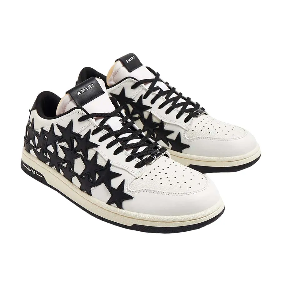 Giày Đen trắng - Giày Sneakers Nam Amiri White With Stars Logo PS24MFS025 Màu Đen Trắng - Vua Hàng Hiệu