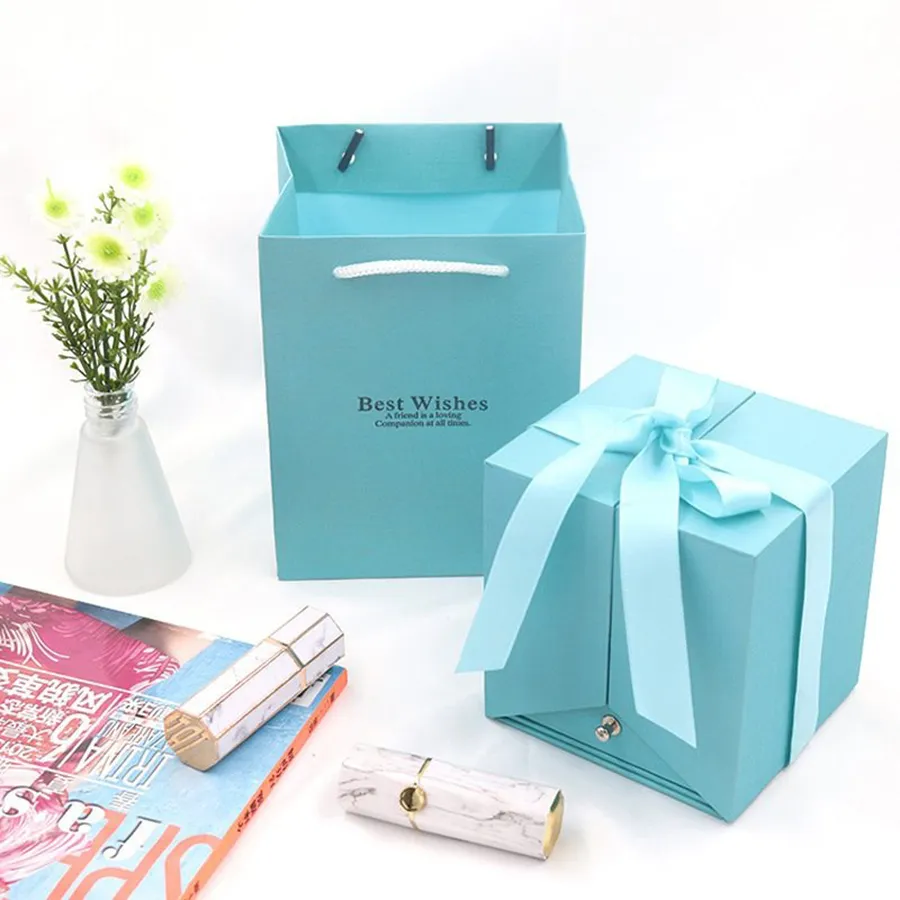 Hộp Quà Tặng Đựng Trang Sức LiLi Jewelry Dạng Ngăn LILI_879955 Màu Xanh Ngọc | Vua Hàng Hiệu