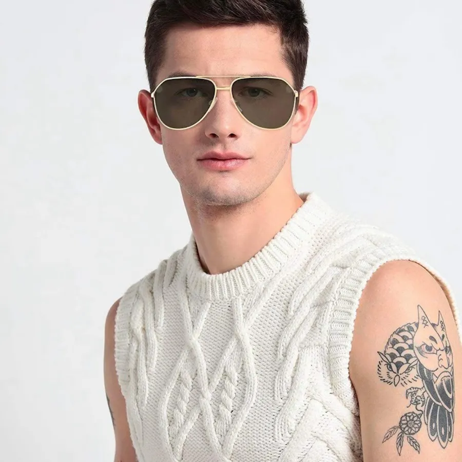 Kính Mát Nam Dolce & Gabbana D&G DG2073-K Gold Editio Màu Xanh  