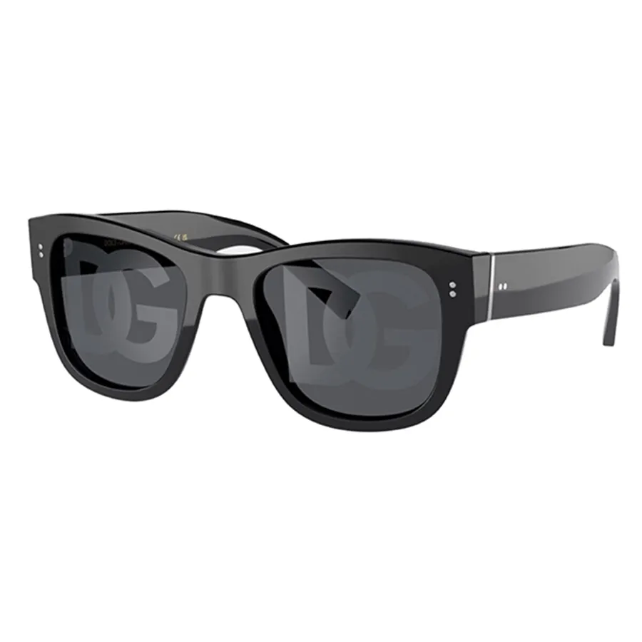 Kính mắt Đen xám - Kính Mát Nam Dolce & Gabbana D&G Logo Square Sunglasses DG4338 Màu Đen Xám - Vua Hàng Hiệu