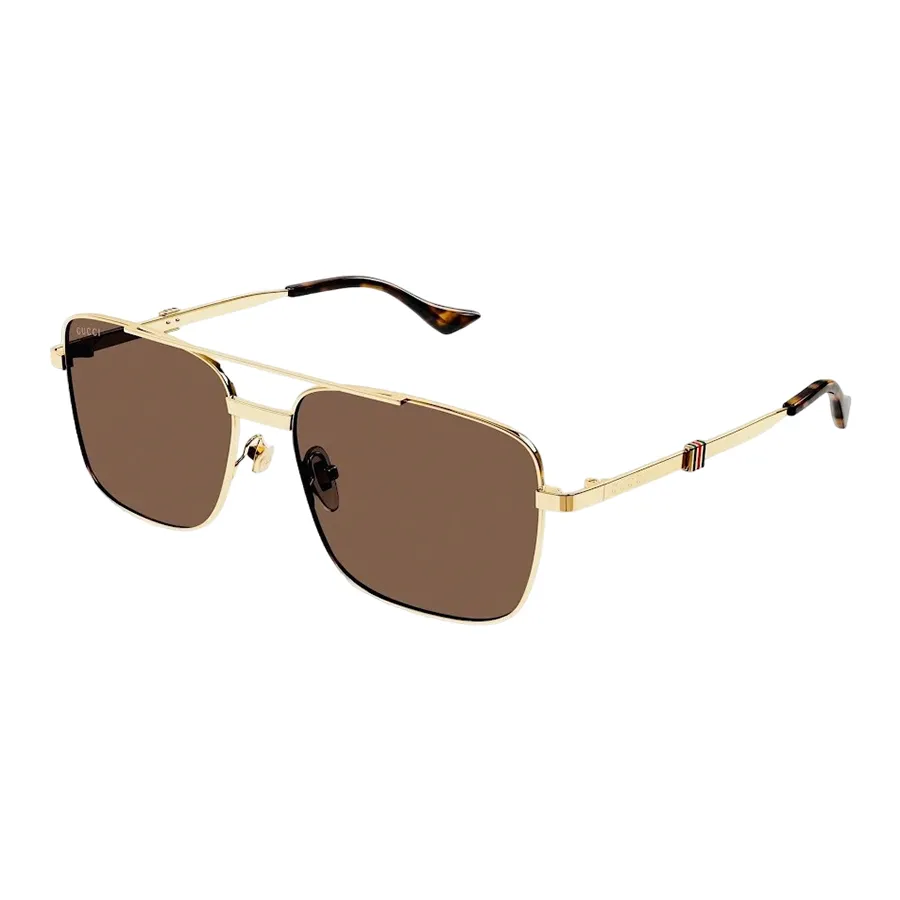 Kính mắt Gucci Nâu-Vàng - Kính Mát Nam Gucci Eyewear GG1441S 002 Gold/ Brown Sunglasses Màu Nâu Vàng Size 58 - Vua Hàng Hiệu
