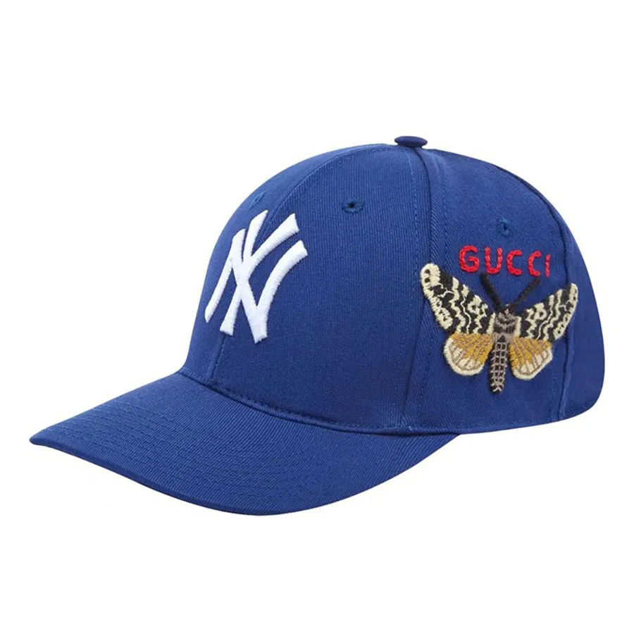 Mũ nón Gucci Mũ lưỡi trai - Mũ Gucci NY Yankees Embroidered Butterfly Baseball Cap Màu Xanh Dương - Vua Hàng Hiệu