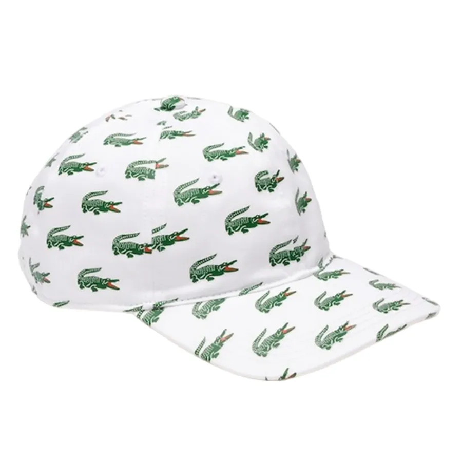 Mũ Lacoste Croc Print Cotton Cap RK1504-51 Màu Trắng Họa Tiết