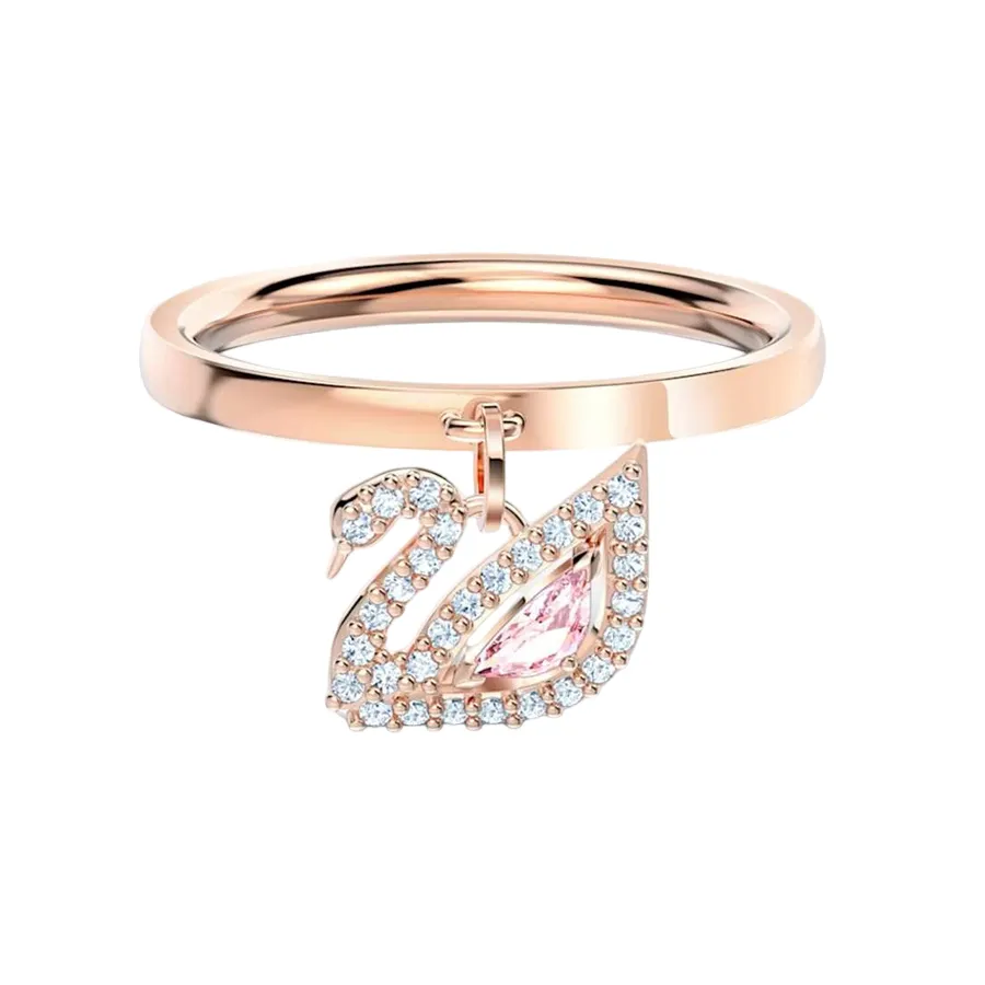 Trang sức Nhẫn - Nhẫn Nữ Swarovski Dazzling Swan Ring Pink, Rose-Gold Tone Plated 5569924 Màu Vàng Hồng Size 52 - Vua Hàng Hiệu