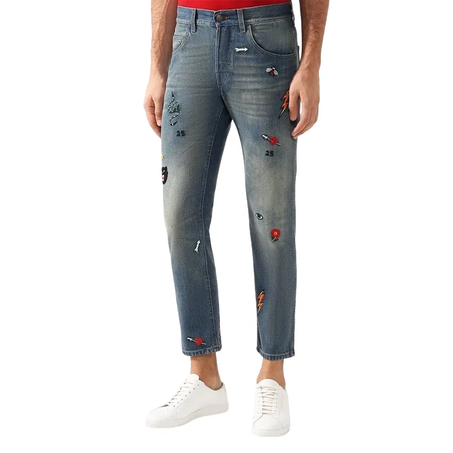 QUẦN JEANS NAM GUCCI THIẾT KẾ TINH TẾ VỚI LOGO THƯƠNG HIỆU NỔI BẬT