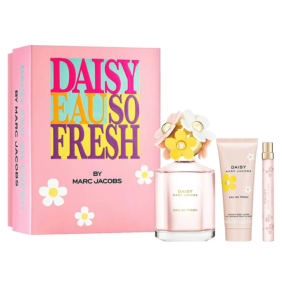 Nước hoa Bộ sản phẩm - Set Nước Hoa Nữ Marc Jacobs Daisy Eau So Fresh EDT 3 Món - Vua Hàng Hiệu