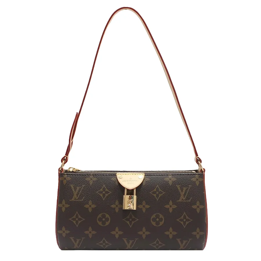 Túi xách Louis Vuitton - Túi Đeo Vai Nữ Louis Vuitton LV Pochette Tirette Monogram Canvas M47123 Màu Nâu - Vua Hàng Hiệu