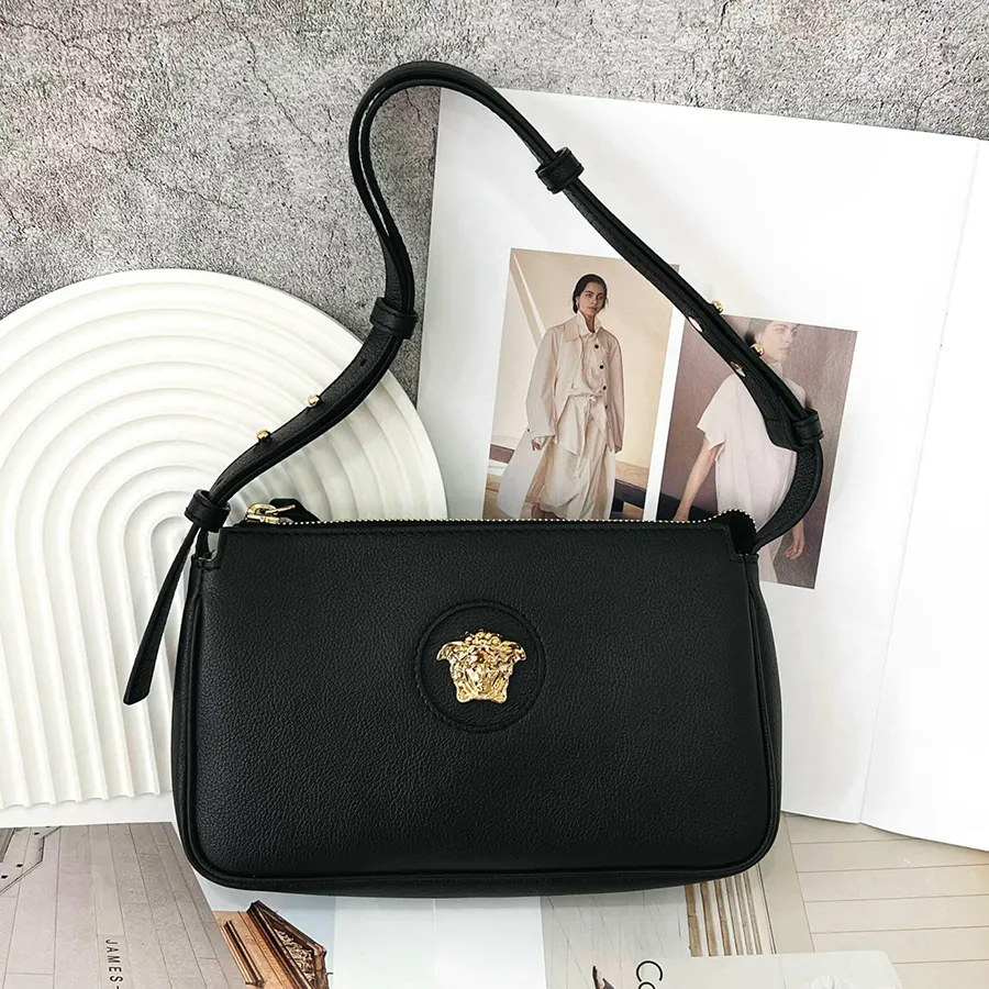 Sling Bag Versace Bag Logo Versace Black Mini Quilted Lambskin