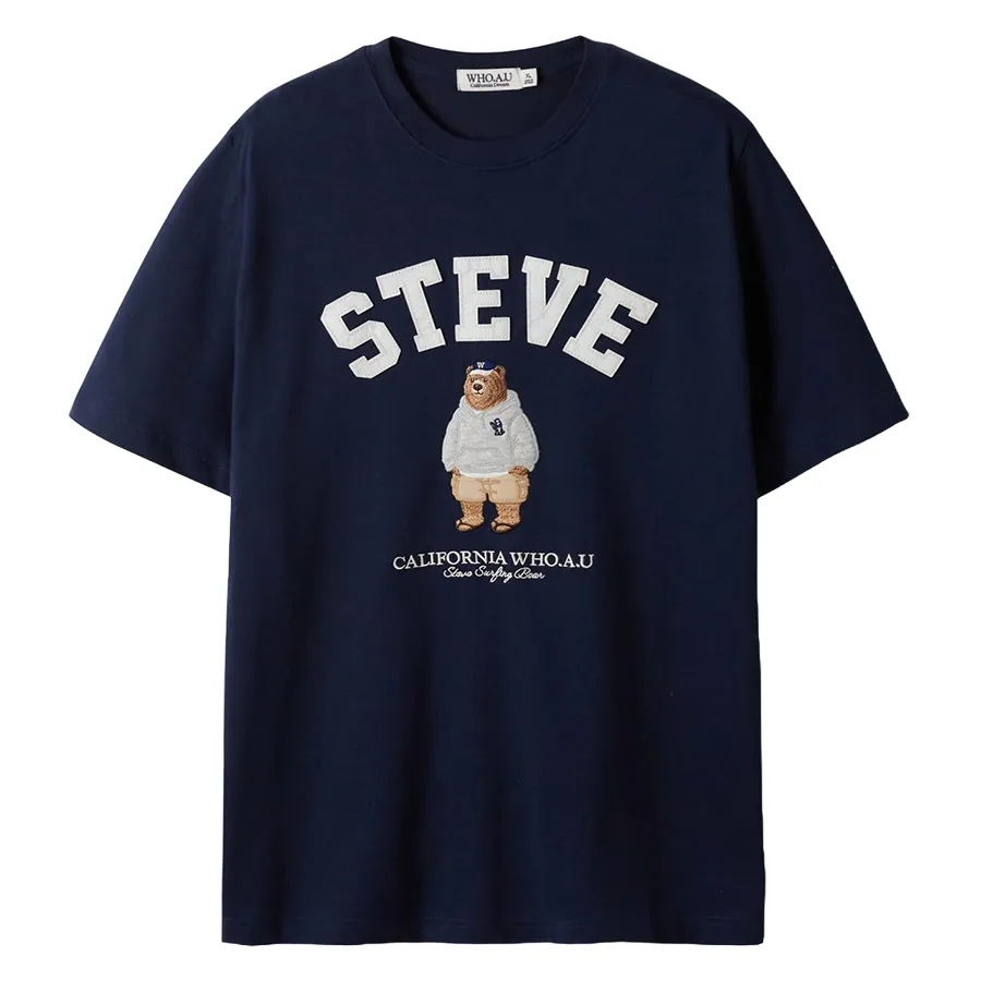 Áo Phông WHOAU Steve Bear Tshirt WHRAE3794U-BG Màu Xanh Navy Size