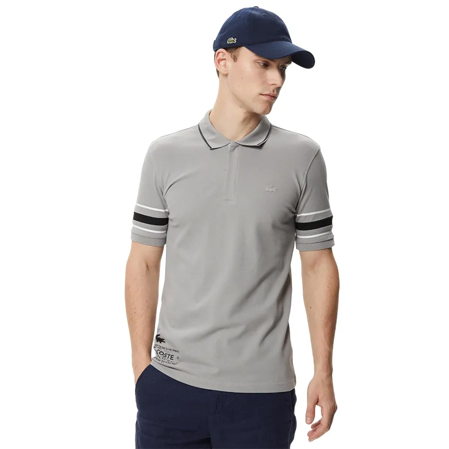 Thời trang Xám - Áo Polo Lacoste Slim Fit PH0305 05G Màu Xám Size 3 - Vua Hàng Hiệu