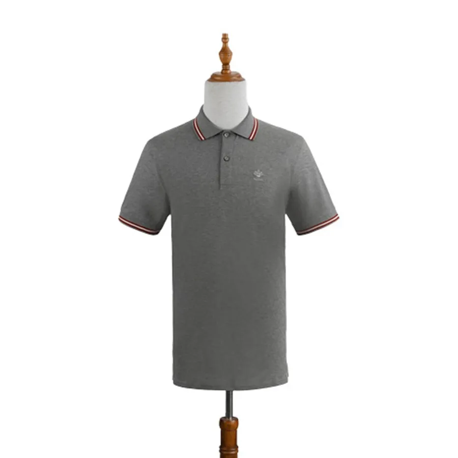 Bally - Áo Polo Nam Bally Viền Cổ Thêu Chữ Trước Ngực 603843 Màu Xám Size XS - Vua Hàng Hiệu