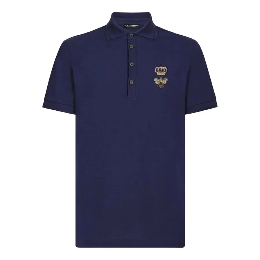 Thời trang Dolce & Gabbana Xanh navy - Áo Polo Nam Dolce & Gabbana D&G Polo Shirt G8LZ1Z Màu Xanh Navy Size 44 - Vua Hàng Hiệu