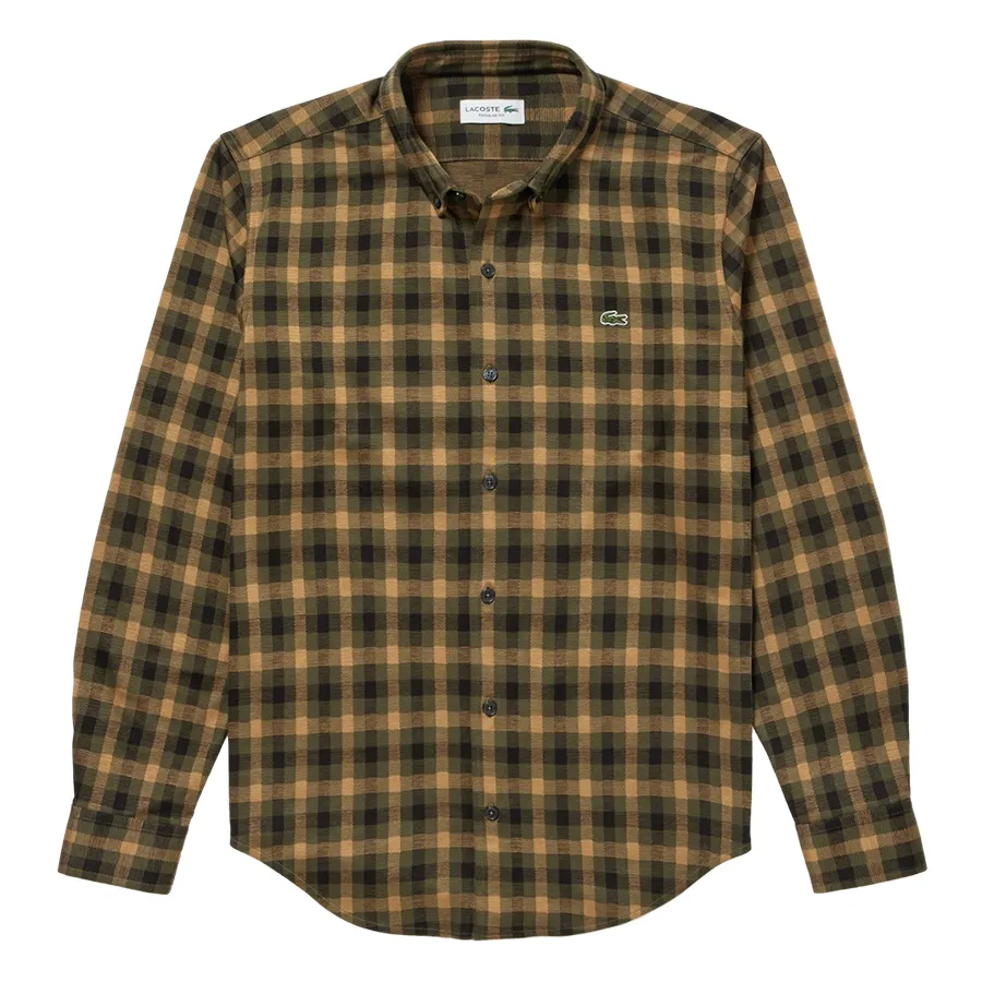 Thời trang Phối màu - Áo Sơ Mi Nam Lacoste Checked Jersey Shirt CH8406 - S7T Phối Màu Size 38 - Vua Hàng Hiệu