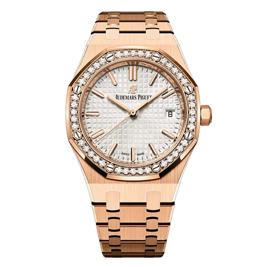 Đồng hồ Vàng hồng - Đồng Hồ Nữ Audemars Piguet Royal Oak 77351OR.ZZ.1261OR.01 34mm Màu Vàng Hồng - Vua Hàng Hiệu