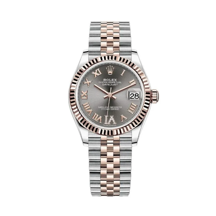 Rolex - Đồng Hồ Nữ Rolex Datejust 31mm Rose Gold 278271 Màu Bạc Vàng Hồng - Vua Hàng Hiệu