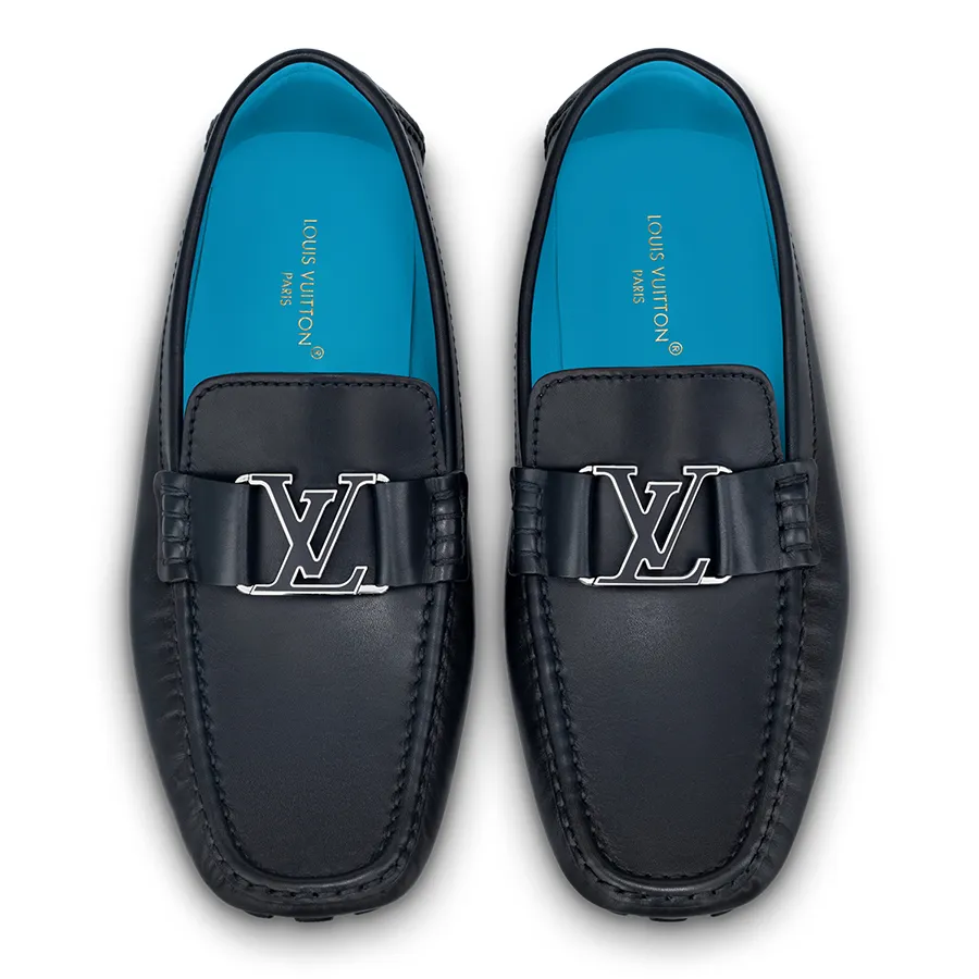 Giày Louis Vuitton - Giày Lười Nam Louis Vuitton LV Monte Carlo Moccasin Marine Màu Xanh Đen Size 7.5 - Vua Hàng Hiệu
