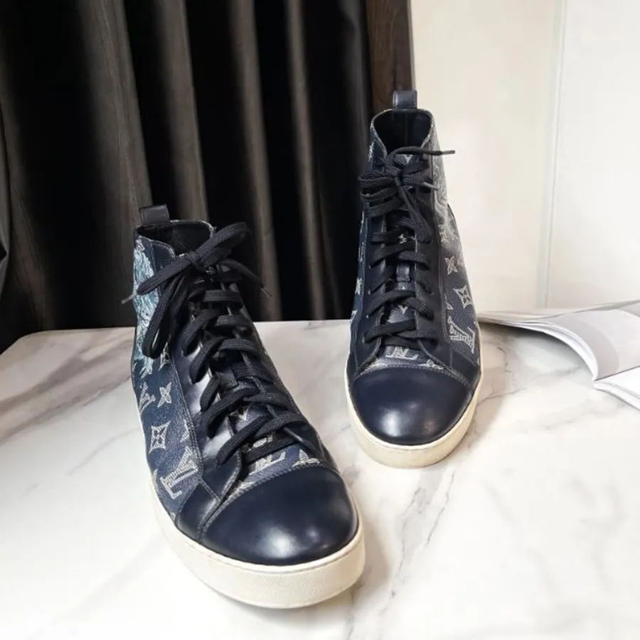 Giày Sneaker Nam Louise Vuitton LV Canvas and Leather Match Up