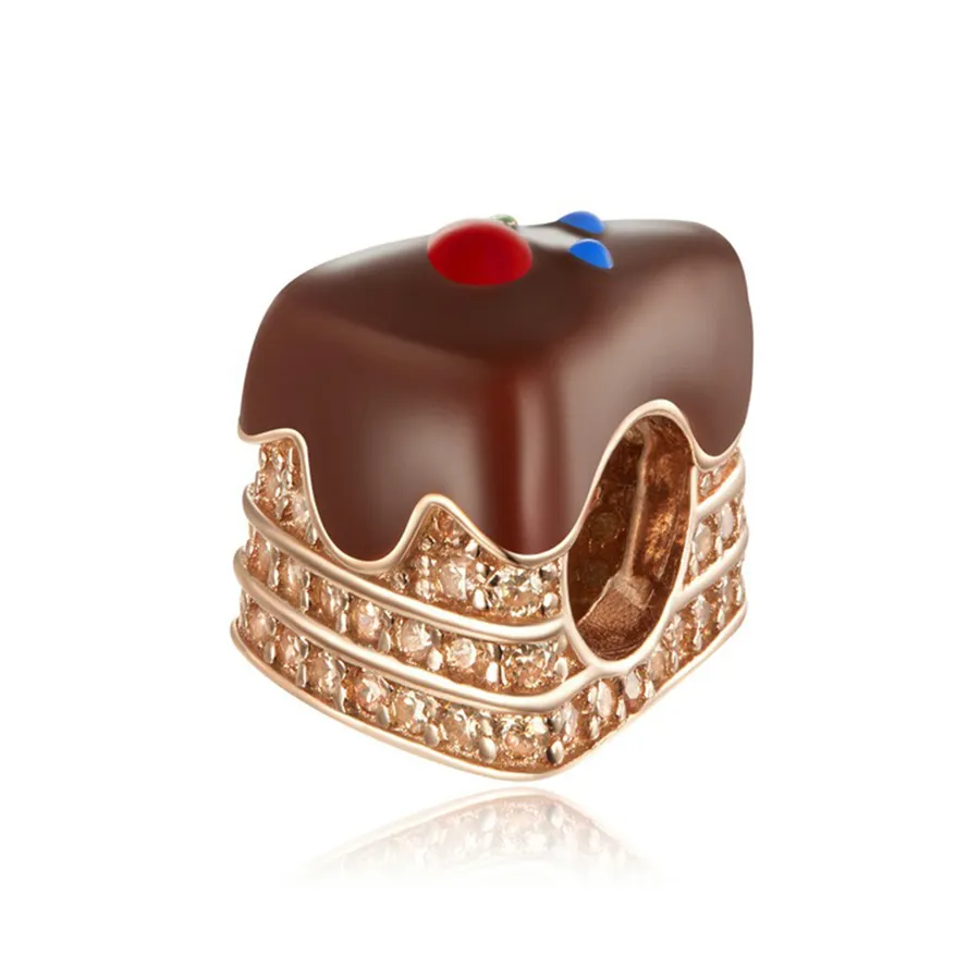 Lili Jewelry - Hạt Vòng Charm Nữ Lili Jewelry Đính Đá CZ Chocolate LILI_084869 Bánh Ngọt Màu Nâu Vàng - Vua Hàng Hiệu