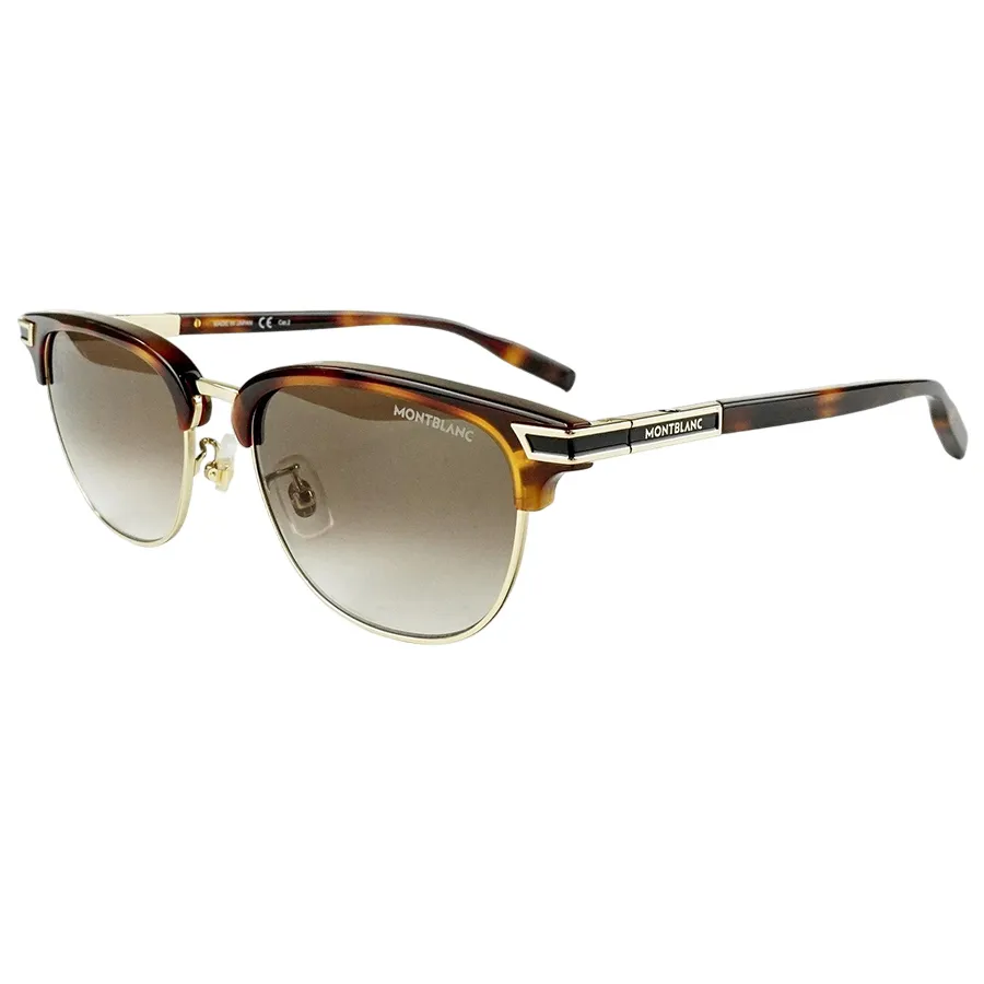 Montblanc - Kính Mát Nam Montblanc Sunglasses MB0040S-002 53 Màu Nâu Vàng - Vua Hàng Hiệu