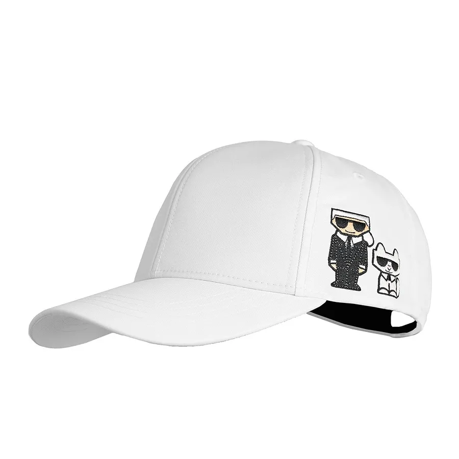 Mũ nón Pháp - Mũ Karl Lagerfeld Karl & Choupette Baseball Cap L2WH6924 Màu Trắng - Vua Hàng Hiệu