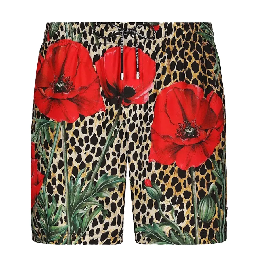 Thời trang Phối màu - Quần Short Nam Dolce & Gabbana D&G Floral Leopard-Print Swim Shorts M4A13T Phối Màu Size XS - Vua Hàng Hiệu