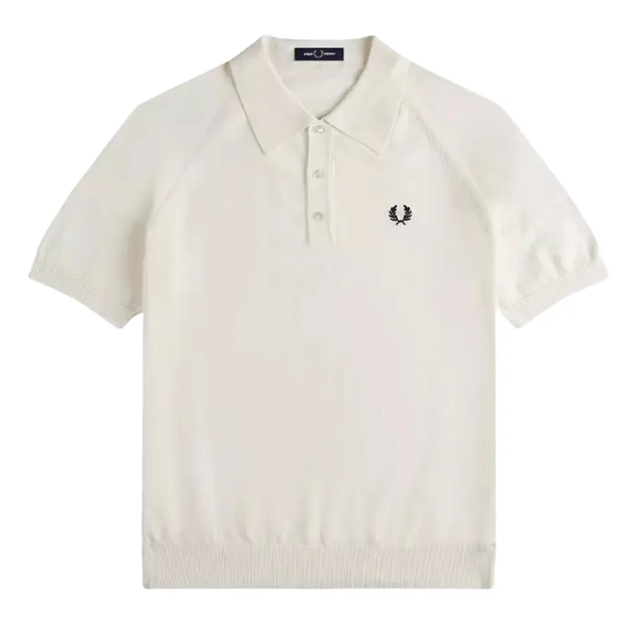 Thời trang Trắng kem - Si Áo Polo Nam Fred Perry K7303 Raglan Sleeve Knit Polo Shirt Màu Trắng Kem Size S - Vua Hàng Hiệu