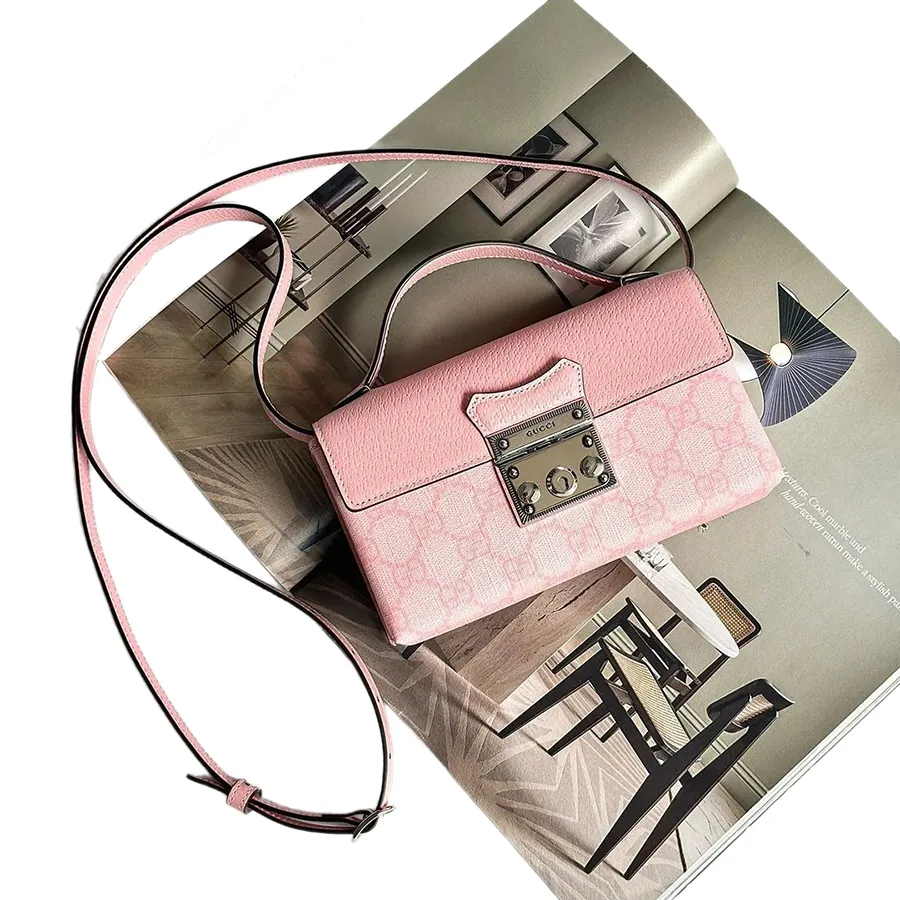 Túi xách Gucci - Túi Đeo Chéo Nữ Gucci Padlock Mini Bag 652683 Màu Hồng - Vua Hàng Hiệu