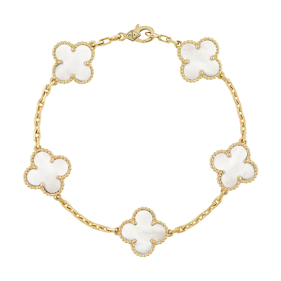 Van Cleef & Arpels - Vòng Đeo Tay Nữ Van Cleef & Arpels Vintage Alhambra Bracelet, 5 Motifs VCARA41800 Màu Vàng Gold - Vua Hàng Hiệu