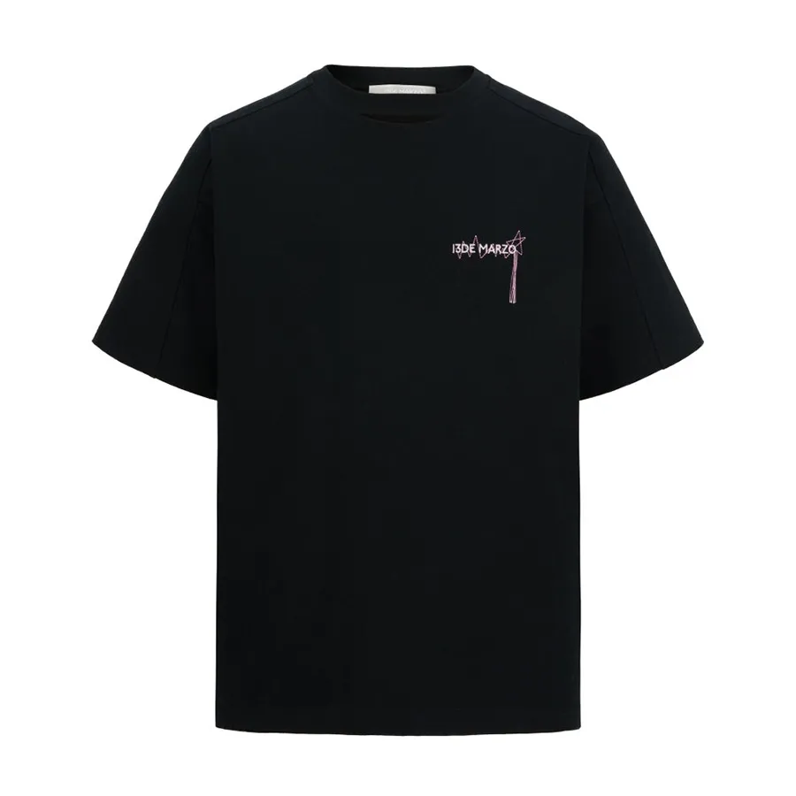 Thời trang Pháp - Áo Phông 13 De Marzo Doozoo Logo Colored Line T-shirt Black Màu Đen - Vua Hàng Hiệu