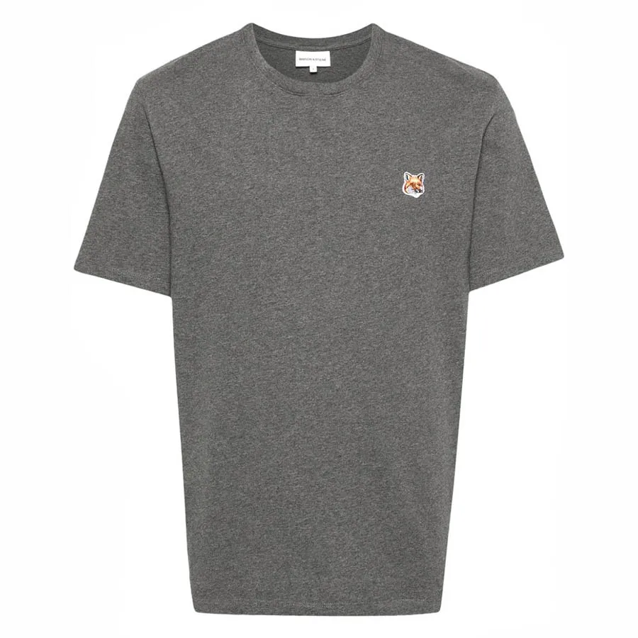 Áo Phông Nam Maison Kitsuné Grey With Bold Fox Head Logo Embroidered LM00104KJ0008H170 Tshirt Màu Xám