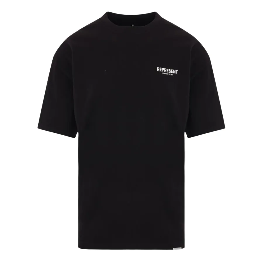 Áo Phông Nam Represent Black With White Logo Printed OCM409-01 BLACK Tshirt Màu Đen Size M