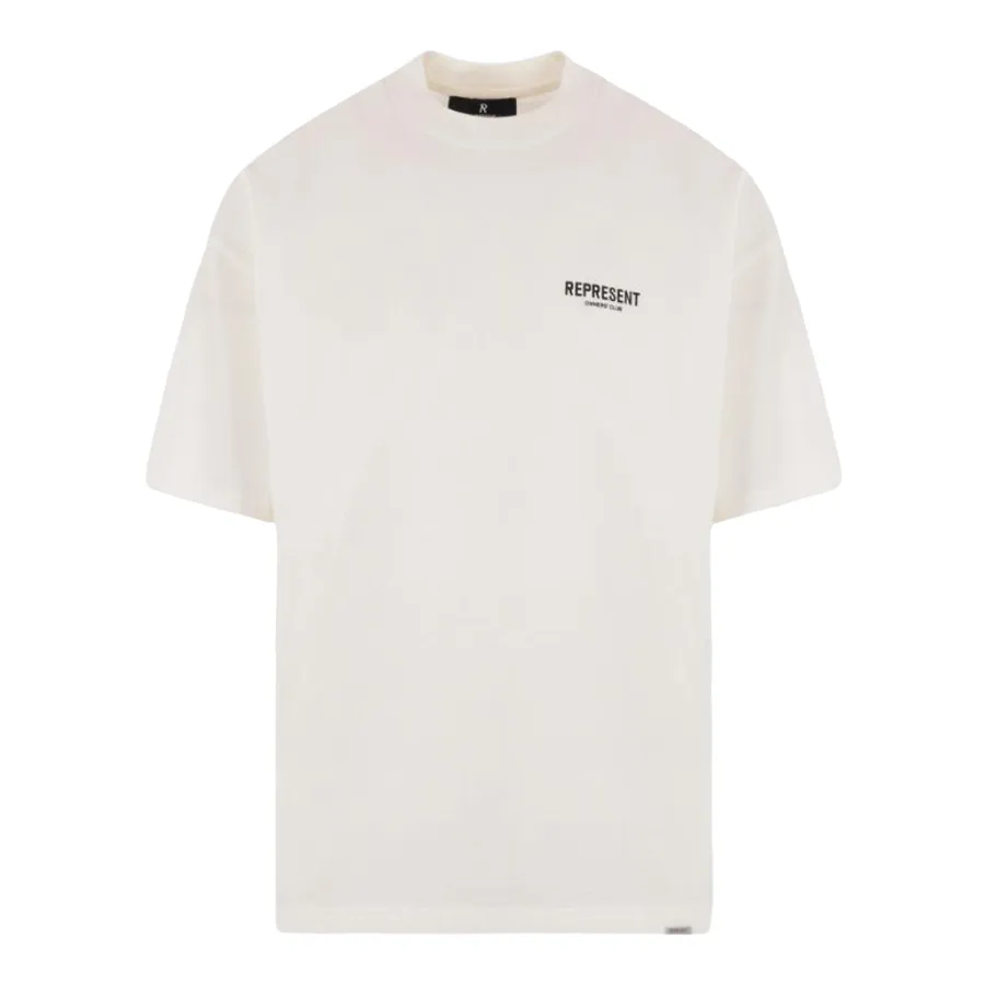 Áo Phông Nam Represent White With Black Logo Printed OCM409-72 WHITE Tshirt Màu Trắng