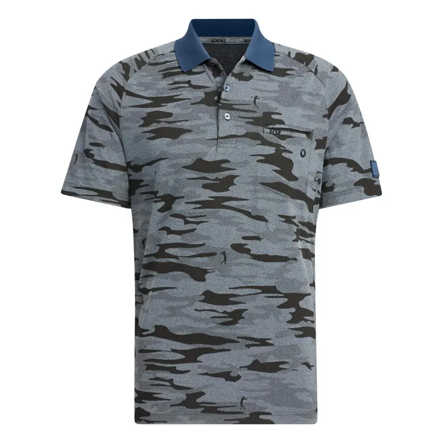 Thời trang 80% Polyester, 20% Elastane - Áo Polo Nam Adidas Go-To Camouflage Polo Shirt HG3244 Màu Camo Ghi Xám Size S - Vua Hàng Hiệu