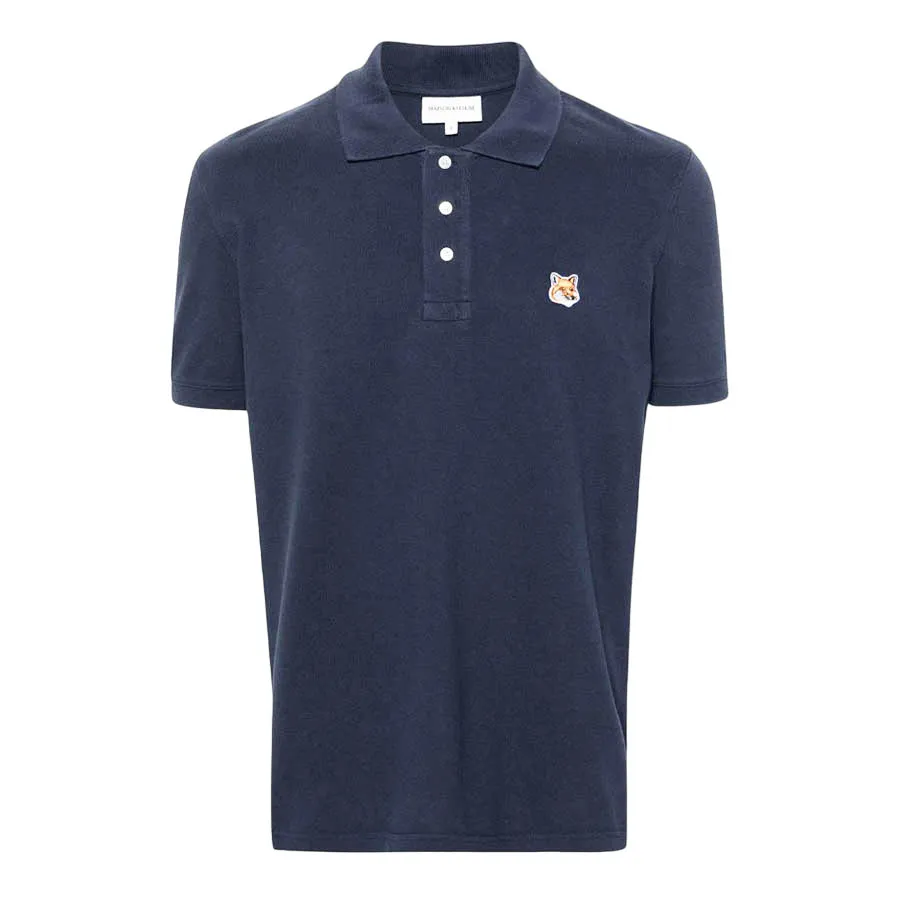 Thời trang Pháp - Áo Polo Nam Maison Kitsuné With Bold Fox Head Logo Embroidered LM00208KJ7002P476 Màu Xanh Navy - Vua Hàng Hiệu