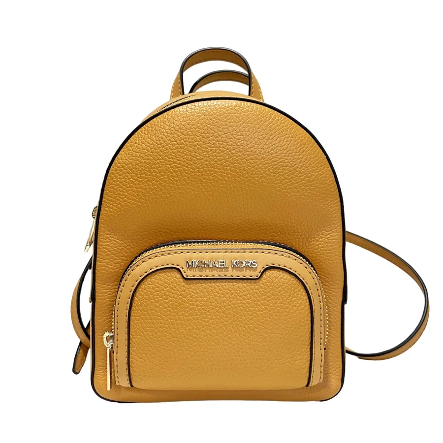 Túi xách Canvas, Da - Balo Nữ Michael Kors MK Jaycee Zip Backpack Màu Vàng - Vua Hàng Hiệu