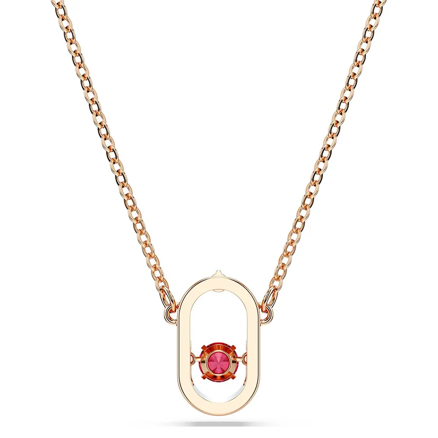Dây Chuyền Nữ Swarovski Sparkling Dance Pendant Round Cut, Oval Shape, Red,  Rose Gold-Tone Plated 5620550 Màu Đỏ