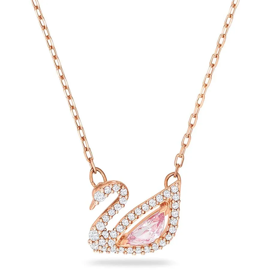 Dây Chuyền Swarovski Dazzling Swan Necklace Multi-Colored Rose-Gold Tone Plated 5469989