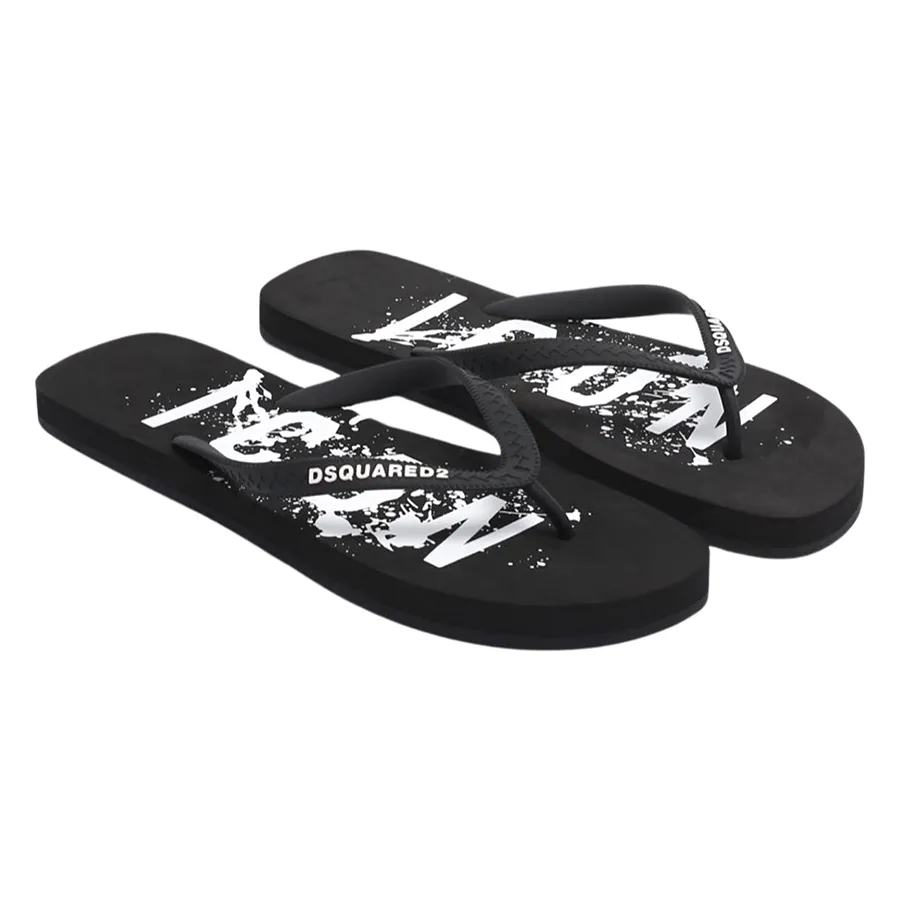 DSquared2 - Dép Xỏ Ngón DSquared2 Icon Splash Flip Flops FFM000117205573 Màu Đen - Vua Hàng Hiệu