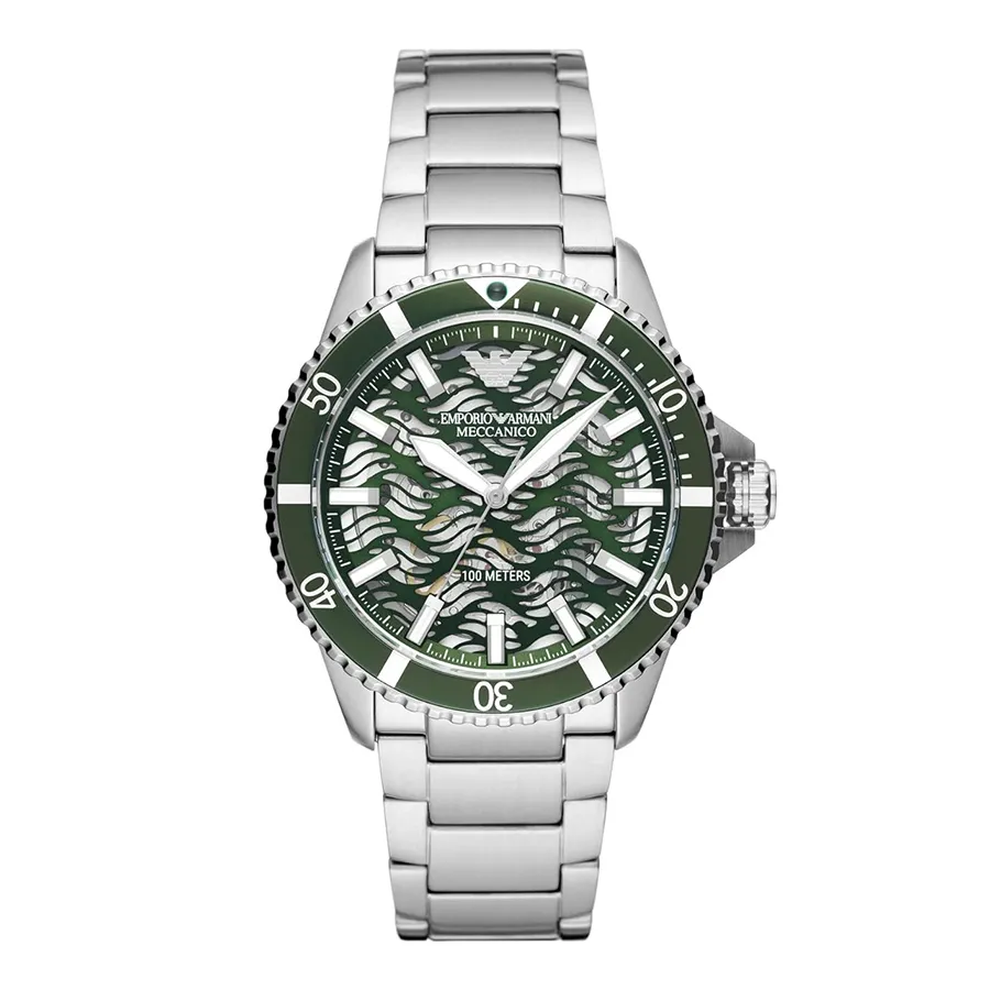 Đồng hồ Ý - Đồng Hồ Nam Emporio Armani Automatic Stainless Steel Watch AR60061 Màu Bạc/Xanh - Vua Hàng Hiệu