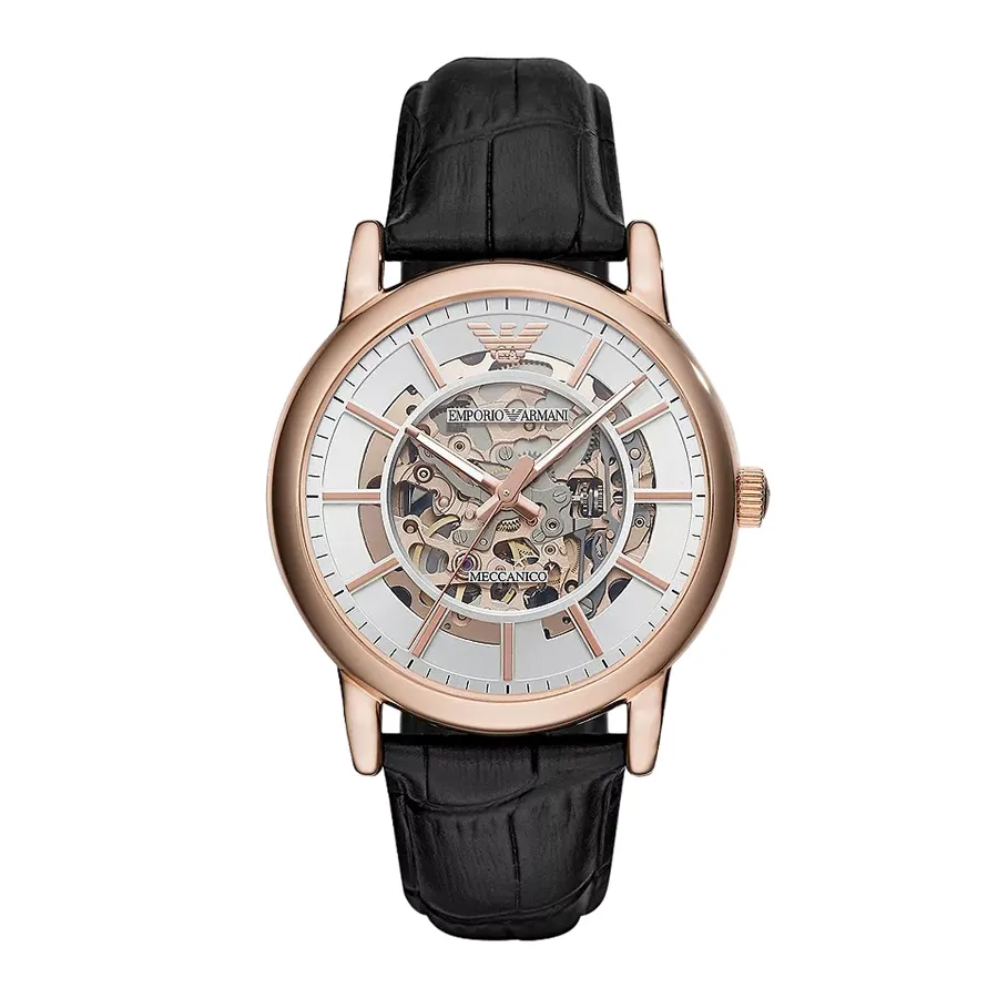 Đồng hồ Ý - Đồng Hồ Nam Emporio Armani Men's Automatic Leather Watch AR60007 Màu Đen - Vua Hàng Hiệu