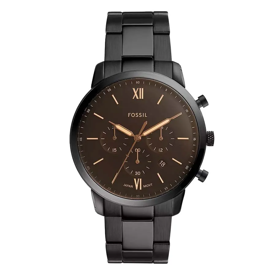 Đồng Hồ Nam Fossil Neutra Chronograph Black Stainless Steel Watch FS5525 Màu Đen