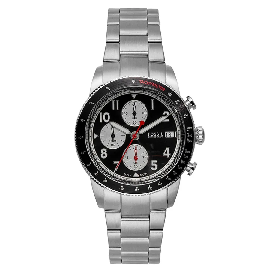 Đồng hồ Mỹ - Đồng Hồ Nam Fossil Sport Tourer FS6045 Chronograph Màu Bạc Đen - Vua Hàng Hiệu